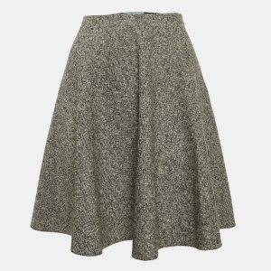 Prada Black/White Wool Flared Mini Skirt S, Skirts - Luxury Closet catalog