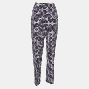 Prada Purple Diamond Print Silk And Wool Blend Pants M, Clothing - Luxury Closet catalog