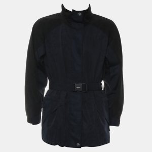 Prada Dark Blue Logo High-Neck Technical Jacket  IT Women 38, Coats & Jackets - Luxury Closet catalog
