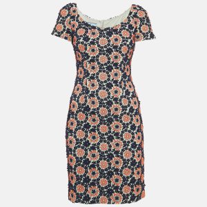 Prada Blue Floral Lace Scoop Neck Mini Dress XS, Dresses - Luxury Closet catalog