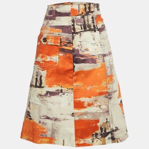 Prada Multicolor Oil Paint Effect Printed Denim Skirt M, Skirts - Luxury Closet catalog