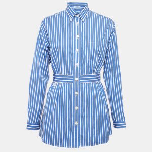 Prada Blue Stripe Cotton Mini Shirt Dress S, Dresses - Luxury Closet catalog