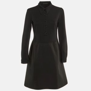 Prada Black Nylon & Knit Paneled Midi Dress L, Dresses - Luxury Closet catalog
