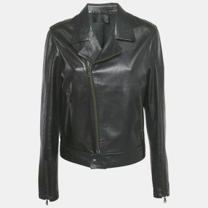 Prada Black Leather Zip-Up Jacket M, Coats & Jackets - Luxury Closet catalog