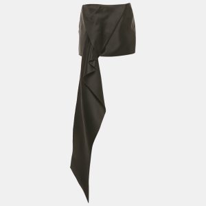 Prada Black Satin Long Drape Detail Mini Skirt S, Skirts - Luxury Closet catalog