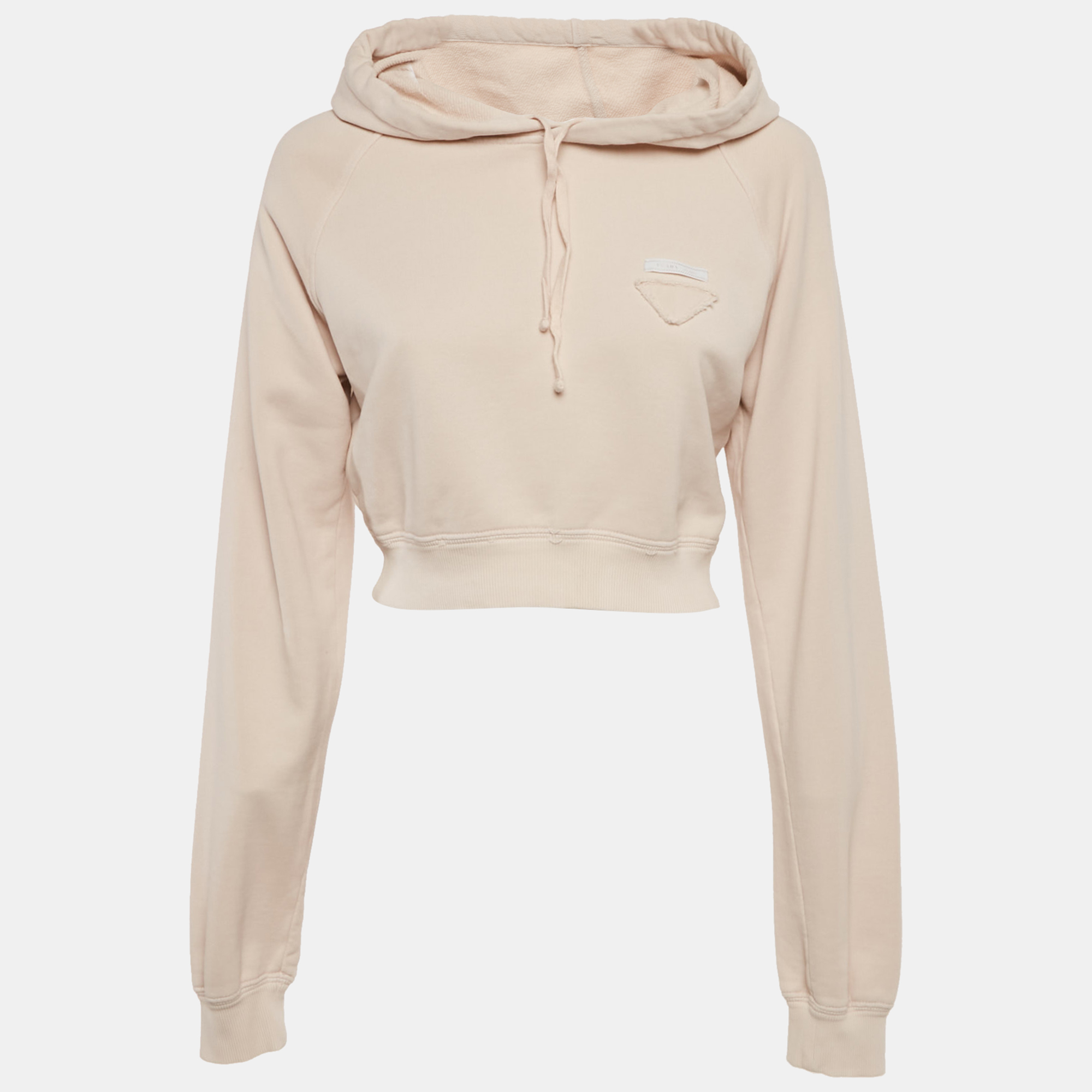 Prada Pink Cotton Knit Cropped Hoodie S, Sweaters & Cardigans - Luxury Closet catalog