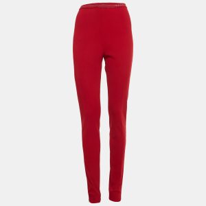 Prada Red Textured Stretch Knit Pants M, Clothing - Luxury Closet catalog