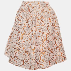 Prada Brown Floral Jacquard Mini Skirt M, Skirts - Luxury Closet catalog