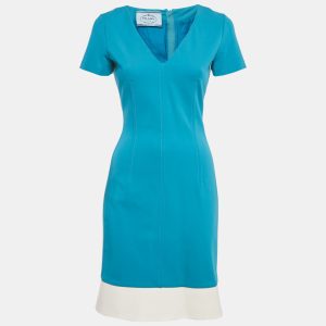 Prada Blue Jersey V-Neck Sheath Dress M, Dresses - Luxury Closet catalog