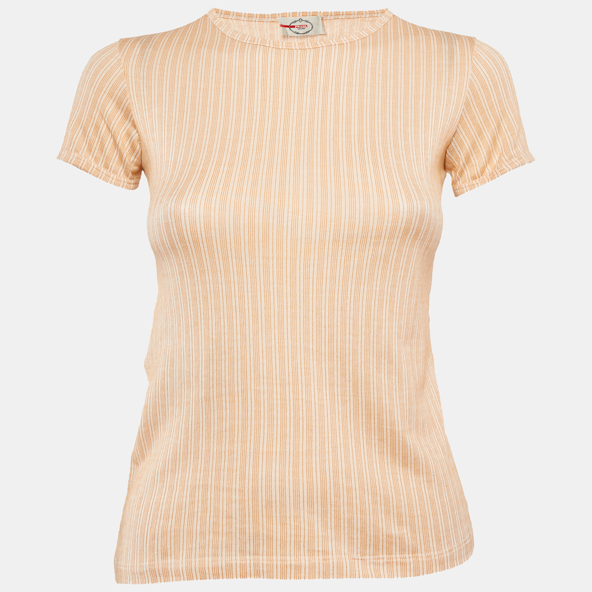 Prada Orange Stripped Jersey Fitted Top S, Shirts & Tops - Luxury Closet catalog