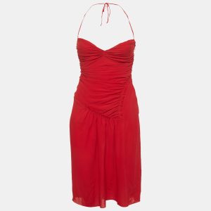 Prada Red Silk Ruched Mini Tube Dress M, Clothing - Luxury Closet catalog