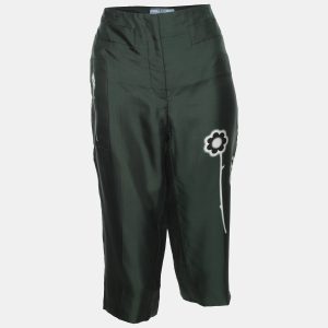 Prada Green Floral Silk Capri Pants M, Clothing - Luxury Closet catalog