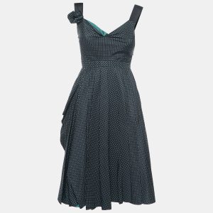 Prada Polka Dot Silk Draped Sleeveless Short Dress S, Dresses - Luxury Closet catalog