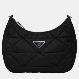 Prada Black Nylon Triangle Padded Shoulder Bag, Shoulder Bags - Luxury Closet catalog