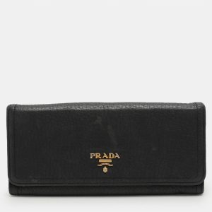 Prada Black Leather Flap Continental Wallet, Wallets & Money Clips - Luxury Closet catalog