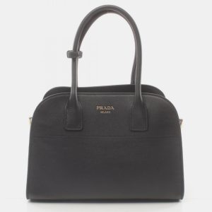 Prada Leather Black SOFT GLAIN Medium Tote Bag, Tote Handbags - Luxury Closet catalog
