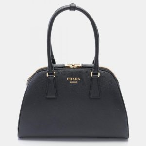 Prada Black Leather Handbag, Satchels - Luxury Closet catalog