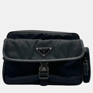 Prada Nylon Black Silver Shoulder Bag, Shoulder Bags - Luxury Closet catalog