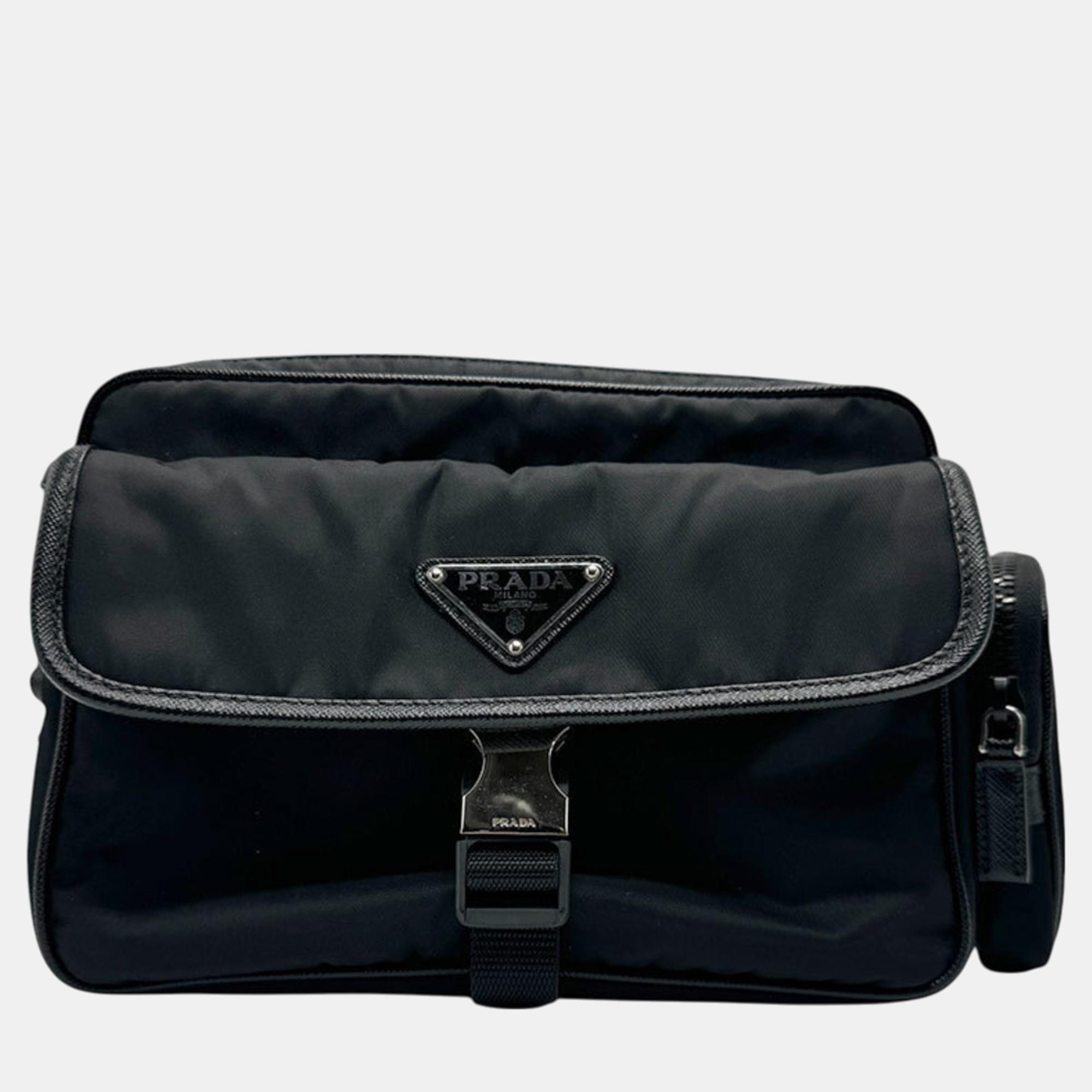 Prada Nylon Black Silver Shoulder Bag, Shoulder Bags - Luxury Closet catalog