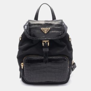 Prada Black Nylon and Leather Backpack, Backpacks - Luxury Closet catalog
