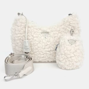 Prada Ivory Fur Chain Strap Shoulder Bag, Shoulder Bags - Luxury Closet catalog