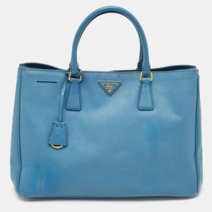 Prada Light Blue Saffiano Lux Leather Large Gardener's Tote, Tote Handbags - Luxury Closet catalog