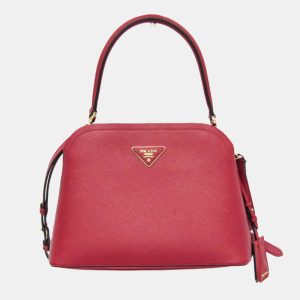 Prada Red Saffiano Leather Matinee Shoulder Bag, Satchels - Luxury Closet catalog