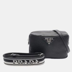 Prada Black Vitello Daino Leather Shoulder Bag, Shoulder Bags - Luxury Closet catalog