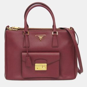 Prada Wine Saffiano Leather Shoulder Bag, Shoulder Bags - Luxury Closet catalog
