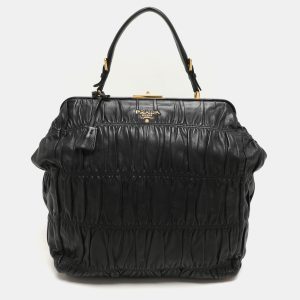 Prada Black Matelasse Leather Top Handle Bag, Satchels - Luxury Closet catalog