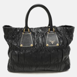 Prada Black Leather Gauffre Antic Tote, Tote Handbags - Luxury Closet catalog