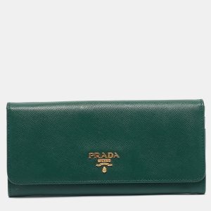 Prada Green Leather Logo Flap Continental Wallet, Wallets & Money Clips - Luxury Closet catalog