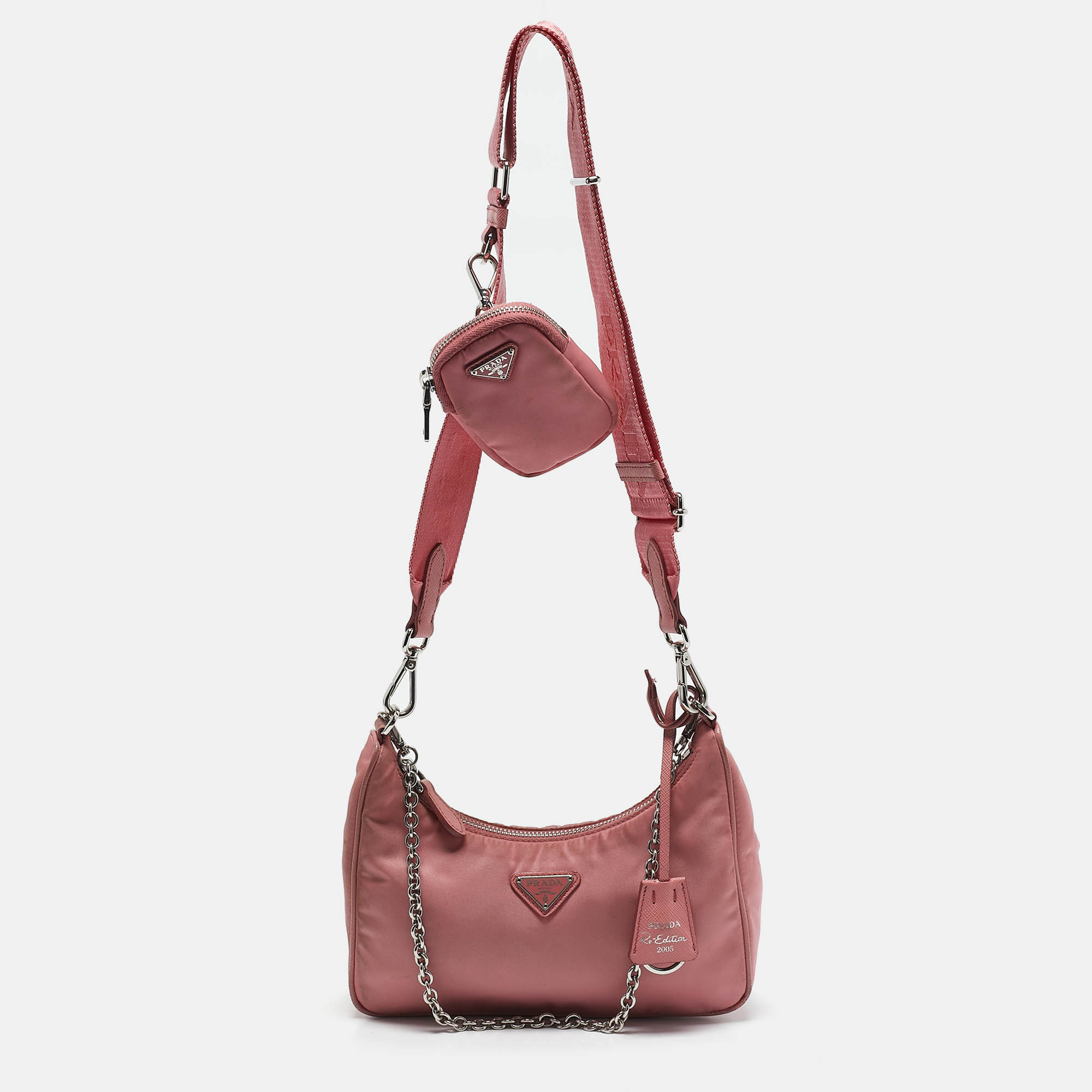 Prada Pink Nylon and Saffiano Leather Re-Edition 2005 Shoulder Bag, Shoulder Bags - Luxury Closet catalog