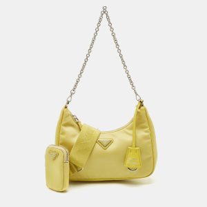 Prada Yellow Nylon and Saffiano Leather Re-Edition 2005 Shoulder Bag, Shoulder Bags - Luxury Closet catalog