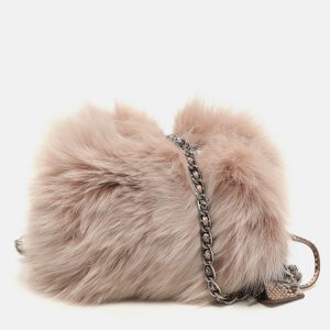 Prada Blush Pink Fox Fur and Python Leather Crossbody Bag, Handbags - Luxury Closet catalog