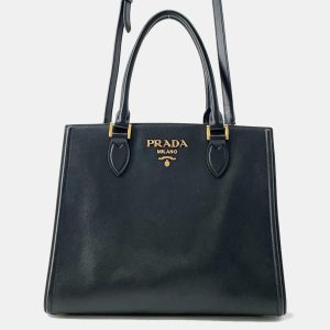Prada Black Saffiano Soft Calfskin Tote Bag, Tote Handbags - Luxury Closet catalog