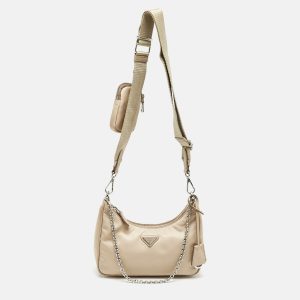Prada Beige Nylon and Saffiano Leather Re-Edition 2005 Shoulder Bag, Shoulder Bags - Luxury Closet catalog