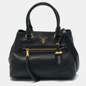 Prada Black Vitello Phoenix Leather Tote, Tote Handbags - Luxury Closet catalog