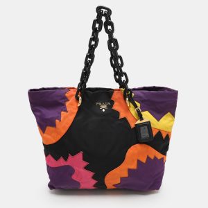 Prada Multicolor Patchwork Nylon Swing Tote, Tote Handbags - Luxury Closet catalog
