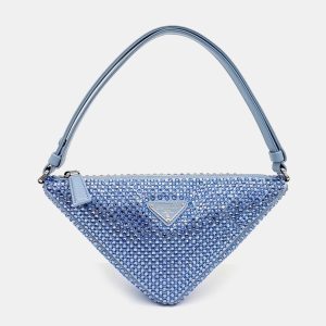 Prada Blue Satin Satin Triangle Mini Bag, Handbags - Luxury Closet catalog