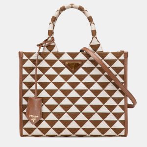 Prada Brown Small Canvas Symbole Triangolo Satchel, Satchels - Luxury Closet catalog