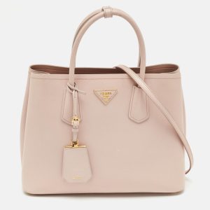 Prada Light Pink Leather Medium Double Handle Tote, Tote Handbags - Luxury Closet catalog