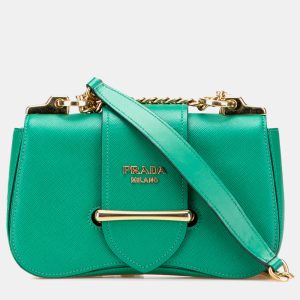 Prada Green Saffiano Sidonie Crossbody, Shoulder Bags - Luxury Closet catalog