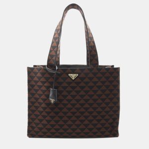 Prada Brown Canvas Triangolo Symbole Shopping Tote, Tote Handbags - Luxury Closet catalog