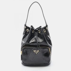 Prada Duet Black Patent Leather Bucket Bag, Satchels - Luxury Closet catalog