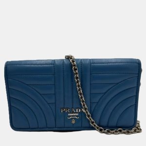 Prada Diagramme Blue Leather Shoulder Bag, Handbags - Luxury Closet catalog