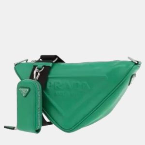 Prada Triangle Green Leather Shoulder Bag, Handbags - Luxury Closet catalog