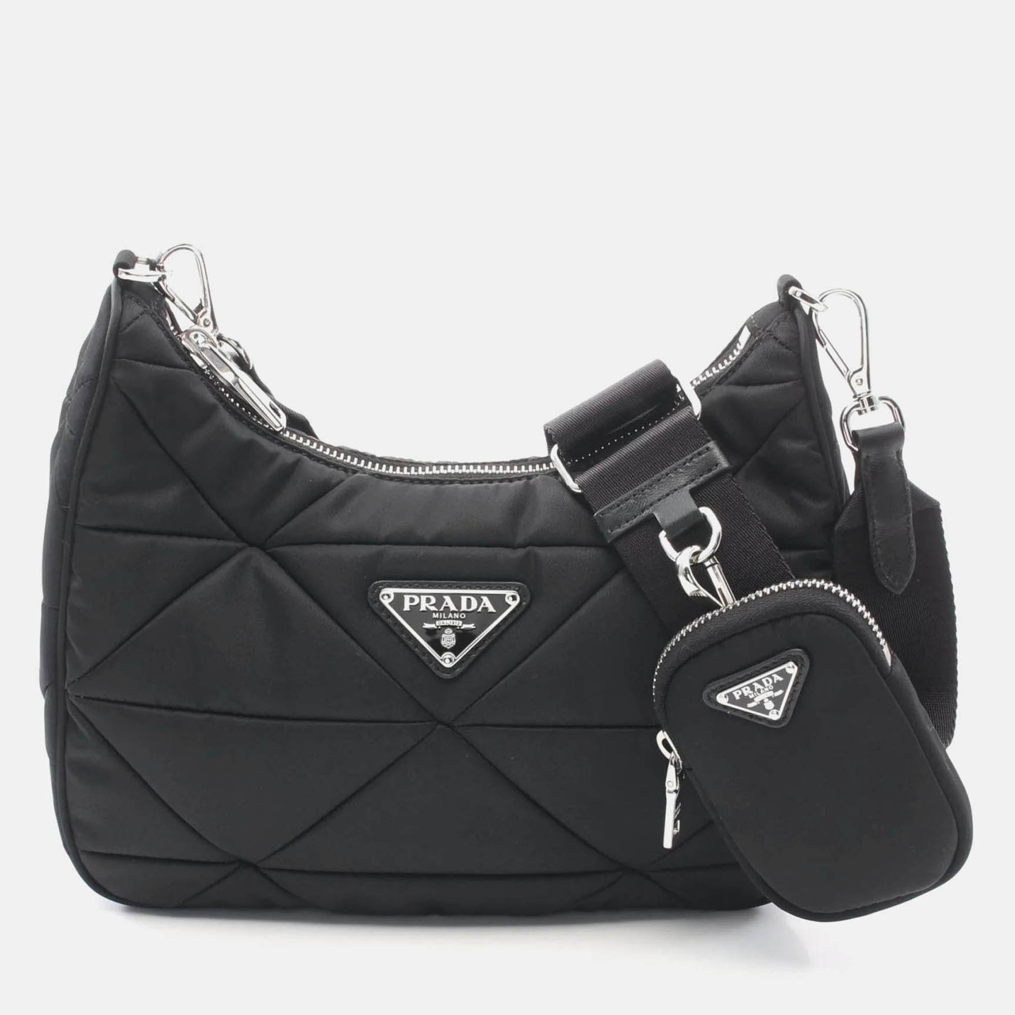 Prada Tessuto Quilting Black Nylon Shoulder Bag, Handbags - Luxury Closet catalog