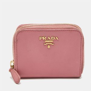Prada Pink Saffiano Leather Zip Coin Purse, Wallets & Money Clips - Luxury Closet catalog
