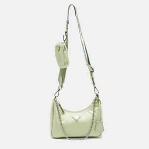 Prada Mint Green Re Nylon and Saffiano Leather Re-Edition 2005 Shoulder Bag, Shoulder Bags - Luxury Closet catalog